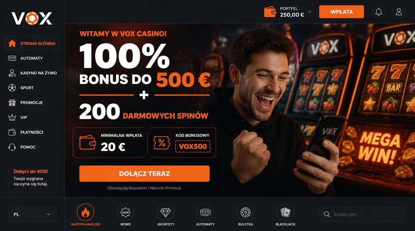 Obraz pokazuje ekran powitalnego bonusu, kodu i free spinów